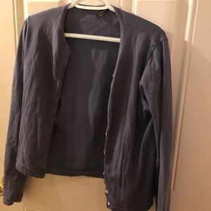 J Crew blue cotton cardigan sweater